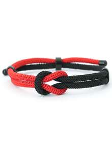 1 pieza Pulsera de hombre hecha a mano de cuerda de nailon trenzada de 4 mm con cadena ajustable, perfecta como regalo para el Día del Padre o el Día de San Valentín - Pulsera ajustable de doble capa de 4 mm - Ver 15