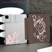 1个棕色波点粉色百合透明背板平板电脑保护套，带笔槽、多角度支架，兼容iPad 10.9/10.2/Air 第五代/Pro 11/10代/9.7/Air 2/7/8代/Air 4/5/Air 13/11(M3 2025)/11(A16 2026) - 彩色 - 查看 8