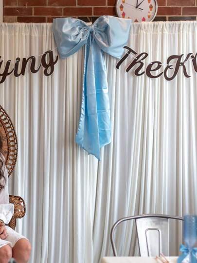 1 chiếc vòng trang trí treo tường, dây ruy băng trang trí hình nơ lớn, vòng trang trí nơ khổng lồ kiểu Coquette treo tường làm phông nền trang trí tiệc độc thân Coquette, tiệc sinh nhật, tiệc mừng em bé, đám cưới, tiệc cô dâu.