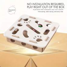 1件装畅销猫玩具 - 自娱自乐和减压神器。毛毡盒猫迷宫玩具，带孔，互动性强，趣味十足，可有效缓解压力，深受可爱宠物喜爱。 - 彩色 - 查看 10