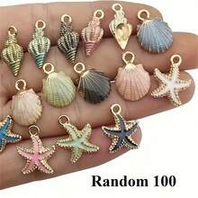 10/20/30/50/100 chiếc mặt dây chuyền hình sao biển và vỏ sò bằng hợp kim kẽm tráng men - Dùng để tự làm trang sức. - Phong cách kết hợp của dòng sản phẩm Ocean - Xem 14