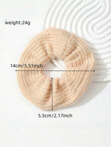 1pc Solid Color Knitted Fuzzy Scrunchie, Elastic Hair Tie, Soft Stretchy Fashion Ponytail Holder, Hair Accessory Suitable For Women Party, Outdoor, Daily Wear Holiday Accessories Hair Elastics Hair Rubber Bands Hair Rope Elastic Hair Tie - Hot Pink - View 3