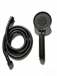 1pc Handheld Pressurized Shower Head With Hose, 5 Adjustable Water Flow Modes, Bathroom Shower Head, Bathroom Hardware Accessories - Black - View 10