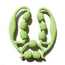 9滚轮圆形腿部按摩器，腿部塑形夹，适用于小腿和大腿按摩，配备360°旋转滚轮按摩工具，有紫色、绿色和粉色可选。 - 查看 9