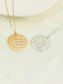 A Customized Personalized Tree Shaped Name Necklace Worth Having, A Multi Name Life Tree Circular Pendant Necklace, Family Member Name Jewelry - Multicolor - View 6