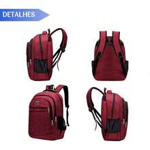 Two-Piece Set Of Large, Functional Men's Backpacks For School, College, And Work - Red - View 3