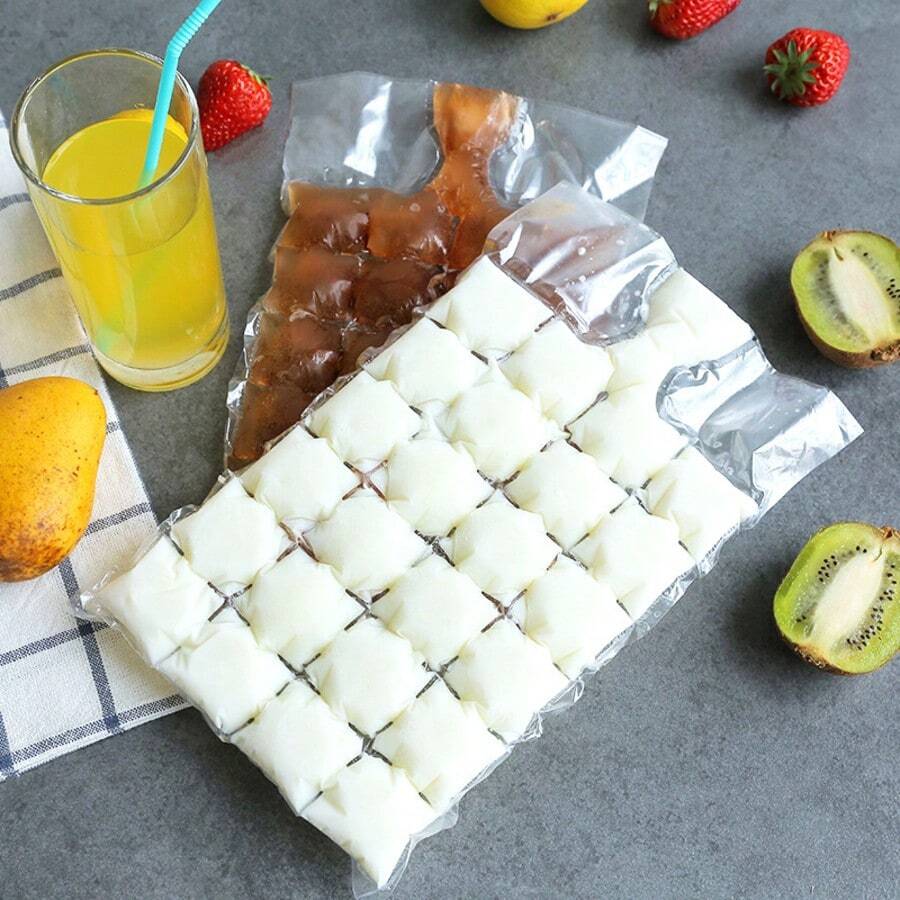 50/30/20/10pcs Disposable Self-Sealing Ice Bags, 24-Slot Tray - Just Add Water, Easy To Use, Tear Open And Apply. Suitable For Adding To Water, Drinks And Juices. An Ideal Choice For Cooling Down In Summer. - Multicolor - View 1