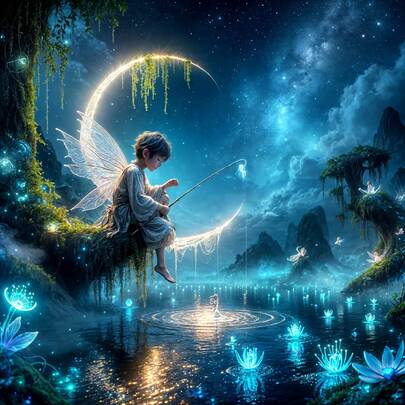 1 Set Large 5D Diamond Painting Kit, Suitable For Adults, DIY 3D Moon & Starry Sky Landscape, Handmade Home/Office Decor Gift