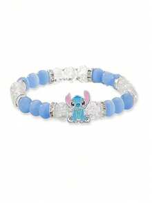 Anime Theme Party Costume Accessories Stitch Bracelet Blue And Pink Crystal Beads Lilo And Stitch Bracelet Party Costume Bracelet Christmas Gift Cartoon Anime Lover Bracelet - Multicolor - View 4