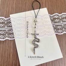 1/2 piezas Cordón para teléfono con forma de serpiente creativa, correa de teléfono de estilo punk metálico, colgante de teléfono, regalo ideal para amigos, se puede usar como llavero o colgador de auriculares, adecuado para teléfonos inteligentes - Multicolor - Ver 8