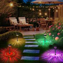 6PCS Outdoor Solar Lighting, Bright LED Lighting, IP44 Waterproof, Smart Light Sensing, (Color Light/Warm Light 2in 1) Suitable For: Courtyard Garden Lawn Paths, Walkways, Christmas Landscape Lighting And Outdoor Lighting, Christmas Gifts - Outdoor Pathway Lights - 查看 11
