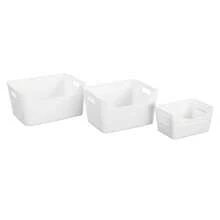 Extra Large White Plastic Storage Bin With Easy Access Lid 11x14.3x7 Inches - 1 - Xem 5