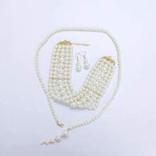 1 Set Necklace With 2 Layered Necklaces, Faux Pearl Necklace Jewelry Set, Elegant Beaded Jewelry Set For Women, Suitable For Party, Wedding, Vacation, Mother's Day Gift - A Set Of Pearl Necklaces - View 6