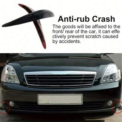2pcs Car Corner Anti-Scratch Guards, Universal Automotive Body Bumper Protector Strips, Decorative Front & Rear Trim