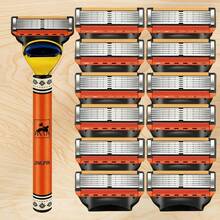 6-Layer Razor– Close & Smooth Shaving System, Ergonomic Grip Handle, High-Grade Stainless Steel Blades, Reduces Irritation, Ideal For Daily Grooming & Beard Trimming, Easy Rinse , Perfect Gift For Husbands, Fathers, Brothers - Multicolor - View 12