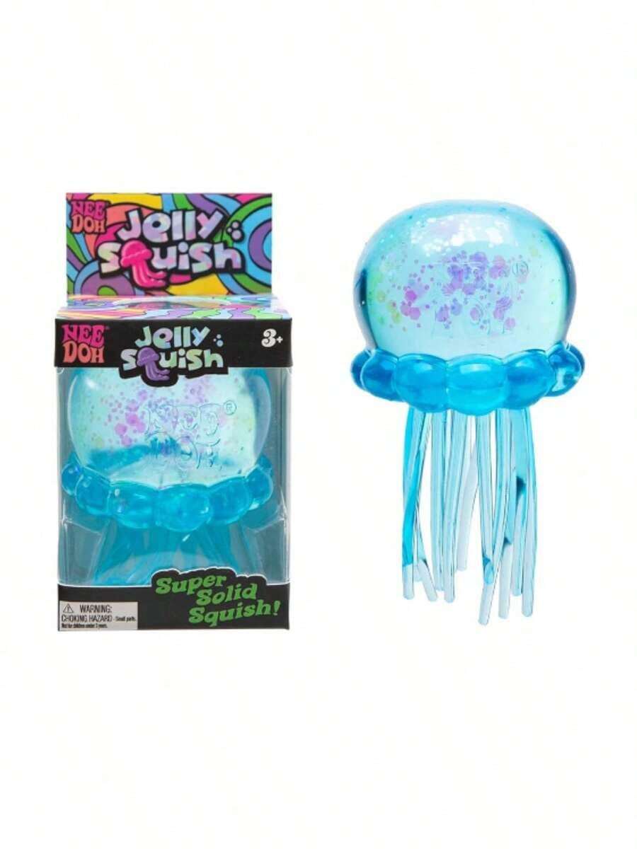 Jellyfish Squishy Fidget Toy, Silicone Octopus Squeeze Toy, Slow Stress Relief Props - 藍色 - 查看 1