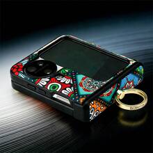 1 chiếc ốp lưng điện thoại cứng cáp, mạ điện, kiểu Bohemian bằng da PU, có vòng giữ điện thoại, bản lề, tương thích với Samsung Galaxy Z Flip3 5G, Galaxy Z Flip4 5G, Galaxy Z Flip5 5G, Galaxy Z Flip6 5G, Galaxy Z Flip7 5G, P50 Pocket, P50 Pockets, Pura X, Nova Flip, Honor Magic V Flip, Magic V Flip2, N2 Flip, N3 Flip, X Flip, Mix Flip, Mix Flip2, Moto Razr 40 Ultra, Razr 50, Razr 50 Ultra, Razr 60 Ultra - màu xanh lá - Xem 5