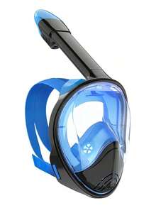 1pc Adult Full Face Snorkel Mask With Camera Mount, 180 Degree Panoramic View, Dry Top Snorkel, Anti-Fog, Anti-Leak Snorkeling Equipment, Beach Essentials, Beach Accessories, Pool Float - 白色粉紅色 - 查看 8