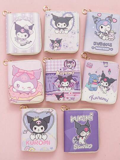 SANRIO Hello Kitty Coin Purse, Mini Zipper Women's Fashion Small Cat Coin Purse, Cartoon Student Style Mini Zipper Women's Practical Fashion Cute Coin Purse, Women's Wallet, Mini Wallet, Coin Purse, Bracelet Wallet, Cute Fashion Bag, Suitable For Kuromi And Girls, Perfect For Christmas, Thanksgiving, Birthday Or Valentine's Day Party Gifts.