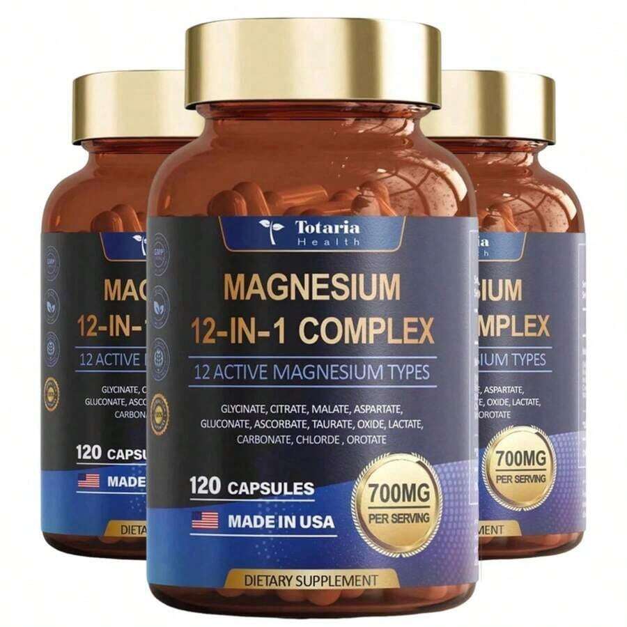 3pack Magnesium 12 In 1 Complex 700mg - Glycinate Citrate Malate Taurate - PCS - Xem 1