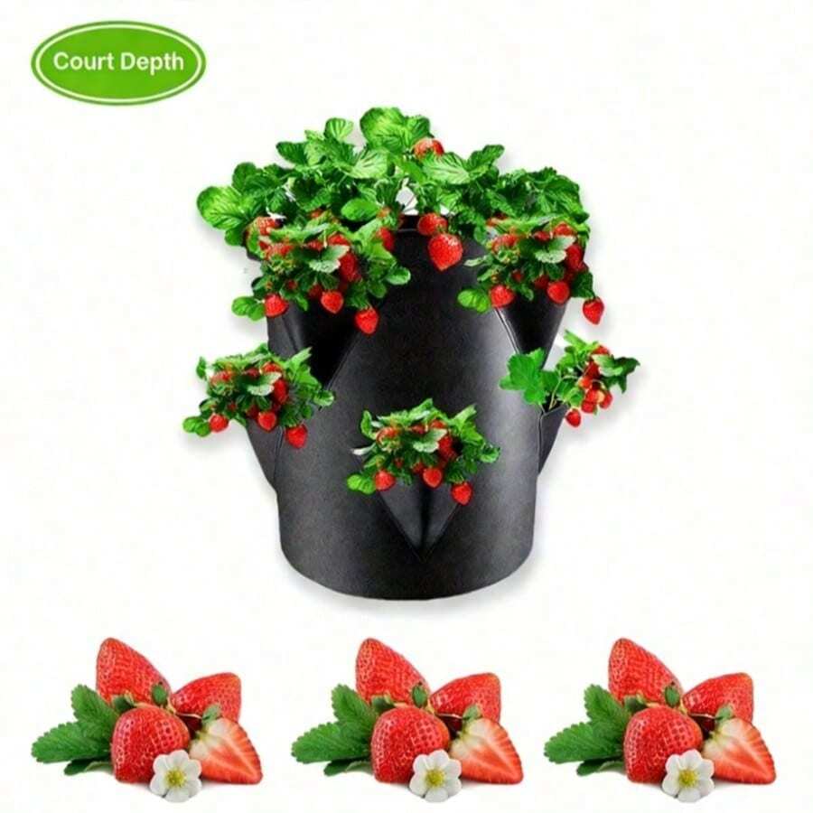 Túi trồng dâu tây mùa xuân, túi trồng rau, túi trồng cây 5/7/10 gallon, chậu trồng cây nhiều ngăn cho ban công vườn. - nhiều màu - Xem 1