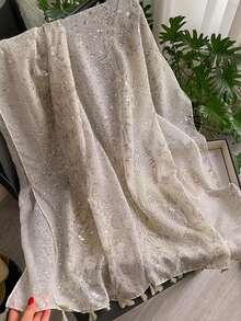 1pc Elegant High-End Snake Skin Print Scarf, Bohemian Style Women Fashion Versatile Shawl, Multifunctional Summer Sunscreen Beach Wrap, Travel Accessories For Dress - trắng - Xem 4
