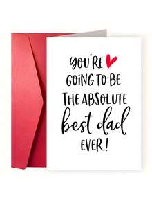 1pc Dad To Be Father's Day Card, Pregnancy Announcement Card, First Time Dad Card, Cute Expecting Baby Greeting Card - Multicolor - View 3