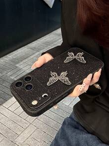 1个时尚奢华水钻蝴蝶手机壳，兼容 17 Pro Max、17 Pro、17 Air、17、16、15、14、13 Pro Max、Plus系列，优雅防摔设计 - 黑色 - 查看 7