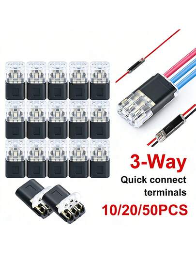 1/2/3 Pin Quick-Connect Terminal Electrical Connector Strip Terminal Car Wire Cable Connection Sealed Dustproof Wire Auto Wiring