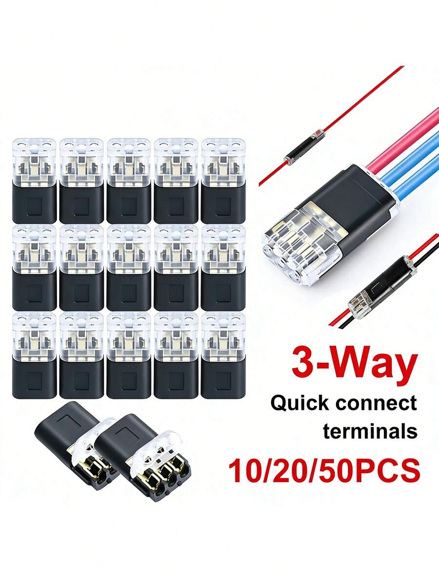 1/2/3 Pin Quick-Connect Terminal Electrical Connector Strip Terminal Car Wire Cable Connection Sealed Dustproof Wire Auto Wiring