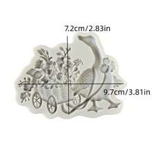 Molde decorativo de silicona con diseños de cisne, pavo real y estilo europeo, molde decorativo para pasteles de chocolate, helados, herramienta práctica de cocina para hornear, apta para tartas DIY, caramelos, gelatinas, pudines y colgantes de resina - D - Ver 7