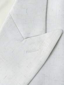Men's Suit Set, Double Breasted Suit Jacket+Pants Two-Piece Set, Suitable For Business Banquet Dress Set - 白色 - 查看 8