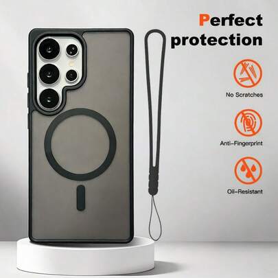 Ốp lưng điện thoại mờ trong suốt tương thích với Galaxy S26, S25 Edge FE Ultra Plus, A37, A57, A17, A36, A16, A56, A25, A35, A55, hỗ trợ sạc không dây từ tính MagSafe.