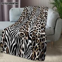 Luxury 280GSM Black Leopard & Zebra Animal Print Flannel Blanket - Soft Cozy Bedspread Suitable For Couch, Bed, Camping - - Warm Gift For,, Pets (Birthday, Christmas) - Contemporary Wildlife - Nhiều màu - Xem 7