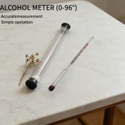 酒精计，酒精浓度测试仪，测量范围0-96%，用于测量酒类中的酒精含量，适用于家庭酿酒和酒精测试，准确易用。