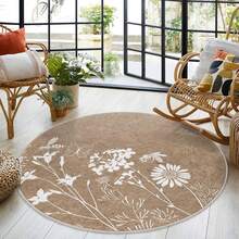 Room Deocr Room Decor Flower Pattern Carpet, Round And Rectangular Carpet, Carpet With High-Definition Pattern Printing, Double-Edged, Bedroom, Kitchen, Bathroom, Living Room, Area Rug, Washable Carpet, Easy To Clean, Non-Slip, Stylish Floor And Carpet, Suitable Living Room, Bedroom, Kitchen, Laundry Room, Birthday - 1PC - Xem 6