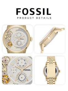 Đồng hồ Fossil nam, máy quartz, vỏ thép không gỉ, kim ba kim, mặt kính chống trầy xước ME1137 - Vàng - Xem 7