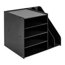Desktop File Holder Organizer Document Mail Sorter PVC Magazine Organizer Rack - As Shown - View 6