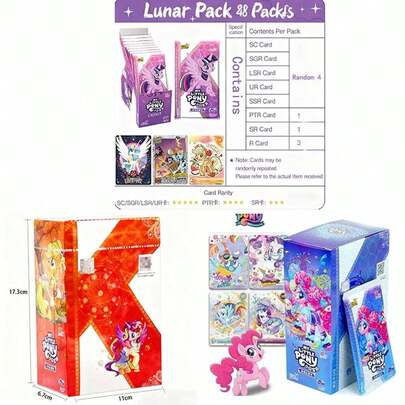 Hasbro 我的小马宝莉卡片完整套装彩虹包第二波、第三波、第四波 - KAYOU 独家套装 - 永恒友谊卡片收藏 - 女孩生日派对的完美礼物