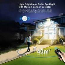 Detachable Solar Powered Motion Sensor Security Light, Rechargeable Outdoor Wall Lamp For Garage, Yard, Patio, Home Exterior Lighting - 1PC - 查看 8