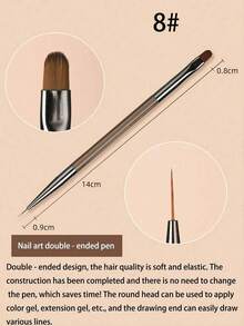 一套棕色日式美甲笔，双头设计，包含延长笔、UV凝胶指甲油笔和渐变笔，适合美甲沙龙或家庭使用。 - 彩色 - 查看 10