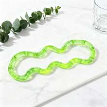 1pc New Color Changing Twist Fidget Toy, Transforms Into Multiple Shapes, Stress Relief Toy For Teens, Crystal Color Twisty Toy, Handheld Desktop Toy To Relieve Anxiety, Suitable For Classroom, Outdoor, Office, Perfect As Desktop Decor, Classroom Prize, Party Favor, Holiday Gift NZAQ - 綠色 - 查看 13