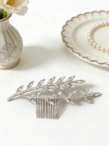 1pc Branch Hair Comb, Fresh And Elegant Style, Suitable For Bride, Wedding, Banquet, Rhinestone Hair Accessory, Haircomb, Headpiece,Summer,Holiday,Travel - Multicolor - View 9