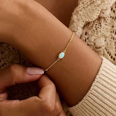1 chiếc vòng tay bạc S925 đính đá Opal và Zirconia, vòng tay Opal và Zirconia mạ vàng, thiết kế tối giản và đa năng, vòng tay nữ, phù hợp để đeo hàng ngày hoặc dự tiệc.