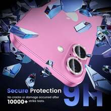 兼容苹果 17 Pro Max/17 Pro/17 Air/17 E/16 E/16 Pro Max/15/13/14 Pro Max/14 Plus/11 Pro Max/12 Mini,带金属摄像头镜头保护罩,9H 硬化金属环,高清透明,防刮花 - 深藍 - 查看 9