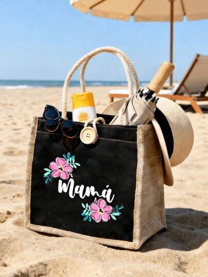 Túi xách chủ đề Ngày của Mẹ, Túi mua sắm cho mẹ, Túi chữ "Mẹ" với họa tiết hoa, Túi quà tặng cho mẹ, Túi đa năng dùng khi đi du lịch/đựng đồ hoặc sử dụng hàng ngày, Túi đựng đồ dùng cá nhân du lịch dung tích lớn dành cho nữ, Túi đựng cơm trưa tự làm, Túi đựng đồ gấp gọn di động, Thích hợp để đựng mỹ phẩm cá nhân khi đi du lịch, Túi xách du lịch có khóa cài