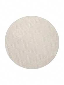 Modern Round Boho Rug – Textured Geometric Circle Carpet With White Tassel Fringe – Washable Nursery & Living Room Decor - Mocha Brown - View 2