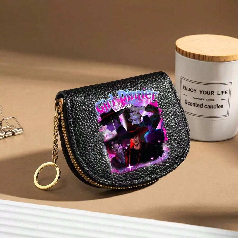 Hasbro Ví đựng tiền xu mini hình mèo may mắn màu xanh dương kèm móc khóa, ví đựng thẻ bằng da PU hình hoạt hình dễ thương có khóa kéo, ví nhỏ xinh xắn dành cho thanh thiếu niên và các bạn nữ, sử dụng hàng ngày. - Một kích cỡ phù hợp cho tất cả - Xem 1