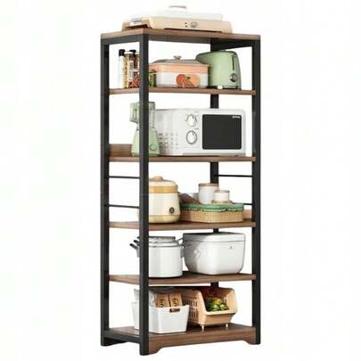 REGAŁ INDUSTRIALNY STOJĄCY BRĄZOWY WYSOKI 5 POZIOMOWY LOFT PÓŁKI 160 CM
