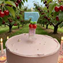 New Cherry Fruit Number Candles 0-9 For Birthday Party Cake Decoration, Suitable For Birthday Parties, Holiday Parties, Ceremonies, Graduation Season, Party Decor Signs - Dusty Blue - View 9